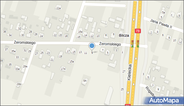 Bilcza, Żeromskiego Stefana, 9, mapa Bilcza