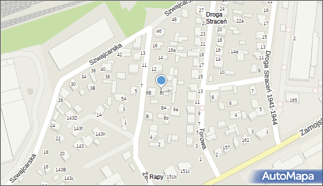 Biłgoraj, Żelezika-Studenta Henryka, 8c, mapa Biłgoraj