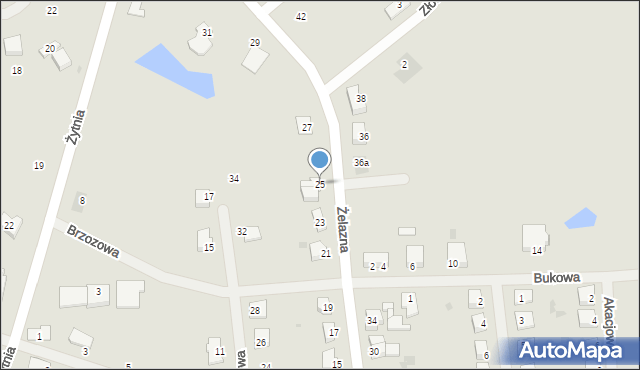 Biskupiec, Żelazna, 25, mapa Biskupiec