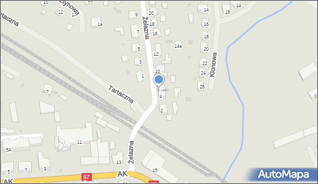 Biskupiec, Żelazna, 6, mapa Biskupiec