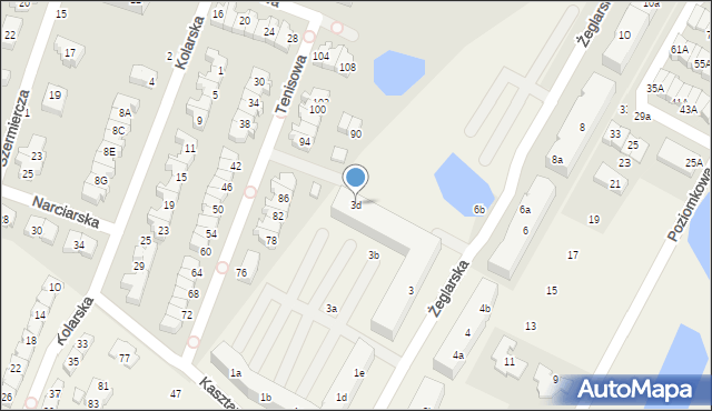 Borkowo, Żeglarska, 3d, mapa Borkowo