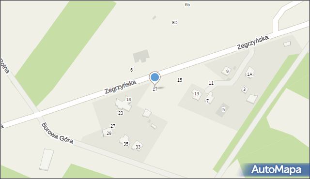 Borowa Góra, Zegrzyńska, 17, mapa Borowa Góra