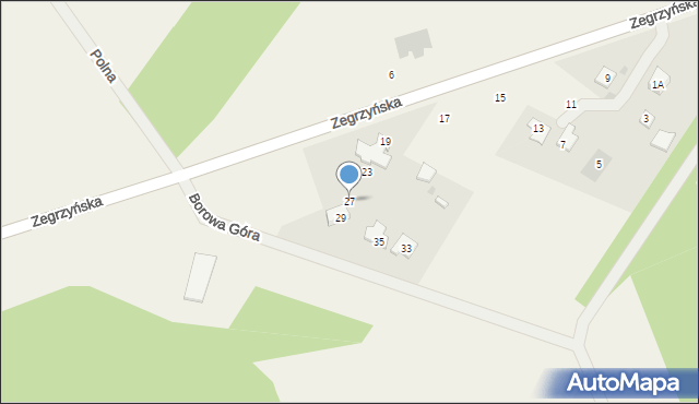 Borowa Góra, Zegrzyńska, 27, mapa Borowa Góra