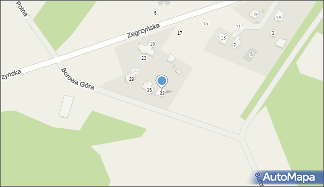 Borowa Góra, Zegrzyńska, 33, mapa Borowa Góra