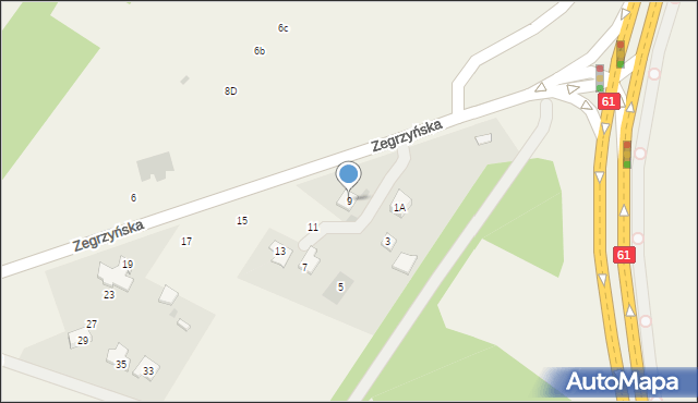 Borowa Góra, Zegrzyńska, 9, mapa Borowa Góra