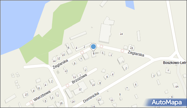 Boszkowo-Letnisko, Żeglarska, 5, mapa Boszkowo-Letnisko