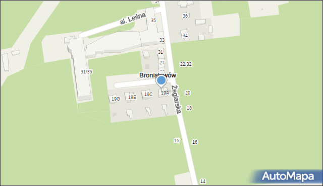 Bronisławów, Żeglarska, 19B, mapa Bronisławów