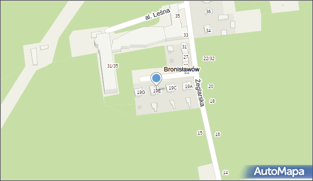 Bronisławów, Żeglarska, 19E, mapa Bronisławów