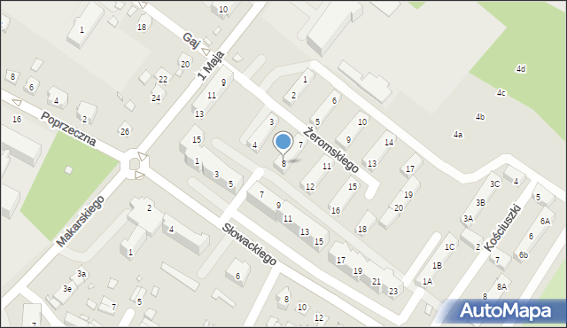 Brzeg, Żeromskiego Stefana, 8, mapa Brzeg