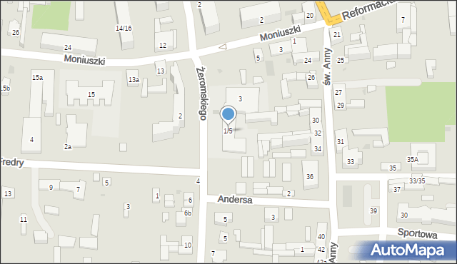 Brzeziny, Żeromskiego Stefana, 1/5, mapa Brzeziny