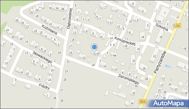 Bychawa, Żeromskiego Stefana, 20, mapa Bychawa