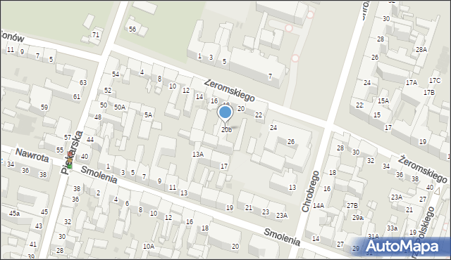 Bytom, Żeromskiego Stefana, 20b, mapa Bytomia