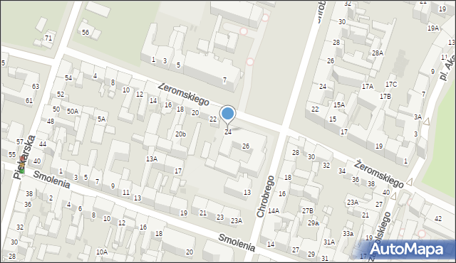 Bytom, Żeromskiego Stefana, 24, mapa Bytomia