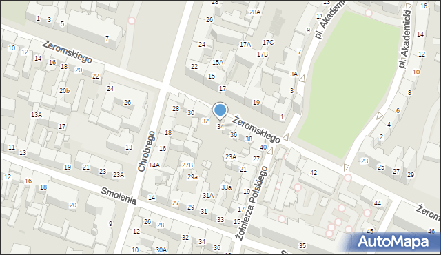 Bytom, Żeromskiego Stefana, 34, mapa Bytomia