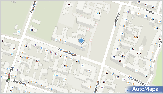 Bytom, Żeromskiego Stefana, 7, mapa Bytomia