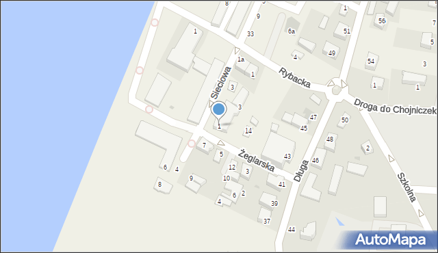 Charzykowy, Żeglarska, 1, mapa Charzykowy