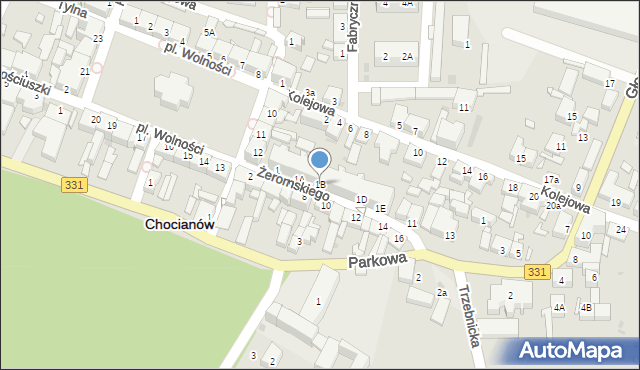 Chocianów, Żeromskiego Stefana, 1B, mapa Chocianów