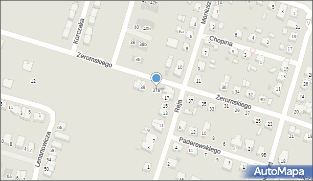 Chojnice, Żeromskiego Stefana, 37a, mapa Chojnic