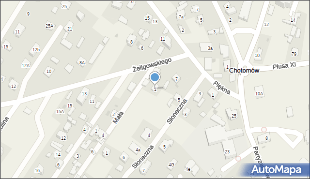 Chotomów, Żeligowskiego Lucjana, gen., 1, mapa Chotomów