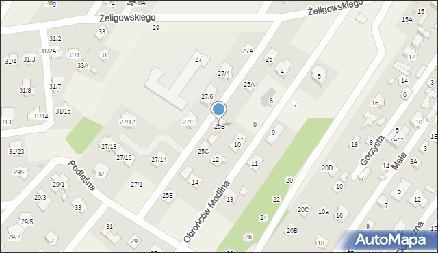 Chotomów, Żeligowskiego Lucjana, gen., 25B, mapa Chotomów