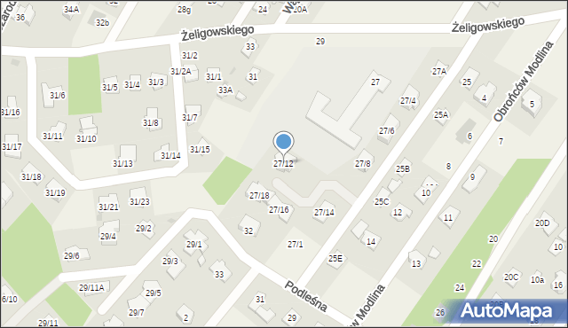 Chotomów, Żeligowskiego Lucjana, gen., 27/12, mapa Chotomów