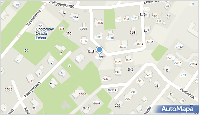 Chotomów, Żeligowskiego Lucjana, gen., 31/19, mapa Chotomów