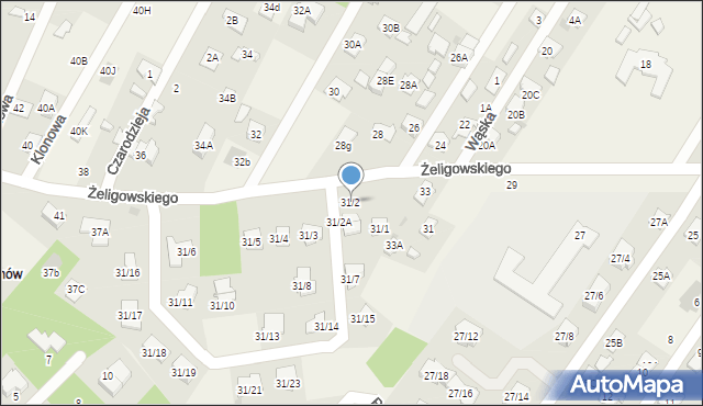 Chotomów, Żeligowskiego Lucjana, gen., 31/2, mapa Chotomów