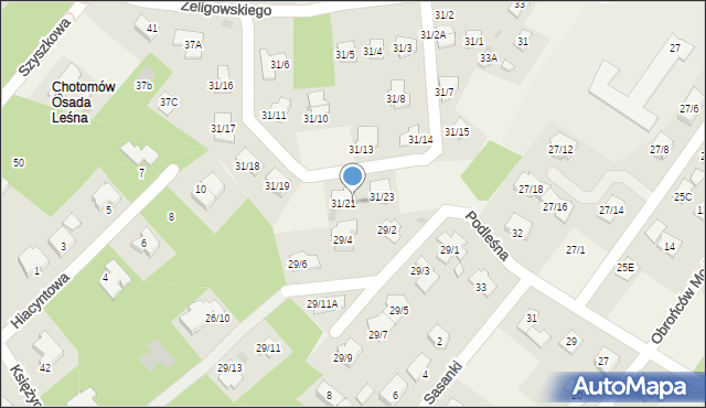 Chotomów, Żeligowskiego Lucjana, gen., 31/22, mapa Chotomów