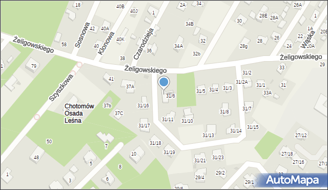 Chotomów, Żeligowskiego Lucjana, gen., 31/9, mapa Chotomów