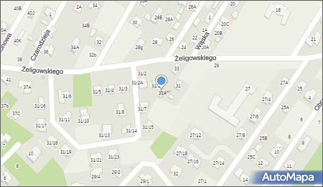 Chotomów, Żeligowskiego Lucjana, gen., 33A, mapa Chotomów