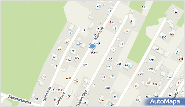 Chotomów, Żeligowskiego Lucjana, gen., 40G, mapa Chotomów