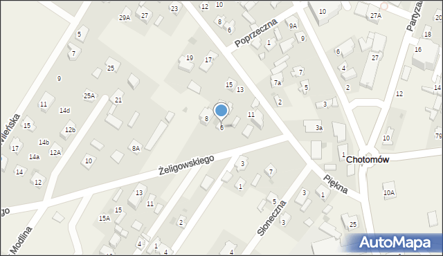 Chotomów, Żeligowskiego Lucjana, gen., 6, mapa Chotomów