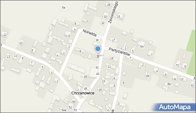 Chrzanowice, Żeromskiego Stefana, 38, mapa Chrzanowice