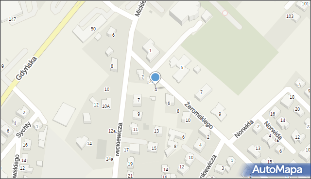 Chwaszczyno, Żeromskiego Stefana, 4, mapa Chwaszczyno