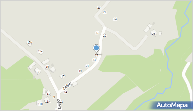 Czchów, Zeliny, 25, mapa Czchów