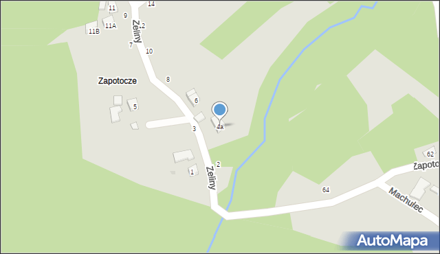 Czchów, Zeliny, 4a, mapa Czchów