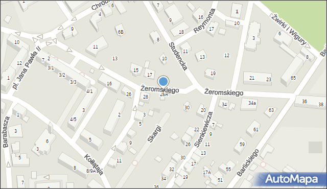 Czechowice-Dziedzice, Żeromskiego Stefana, 28A, mapa Czechowic-Dziedzic