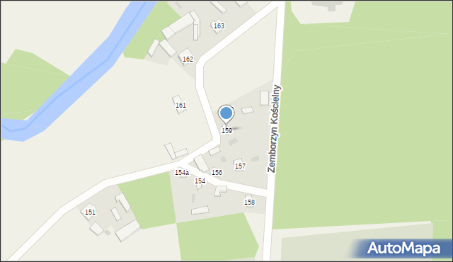 Czekarzewice Pierwsze, Zemborzyn Kościelny, 159, mapa Czekarzewice Pierwsze