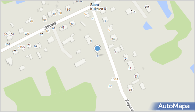 Częstochowa, Zegarowa, 8, mapa Częstochowy