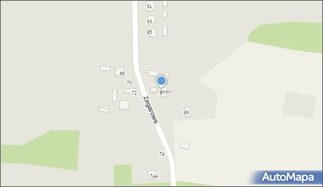 Częstochowa, Zegarowa, 97, mapa Częstochowy