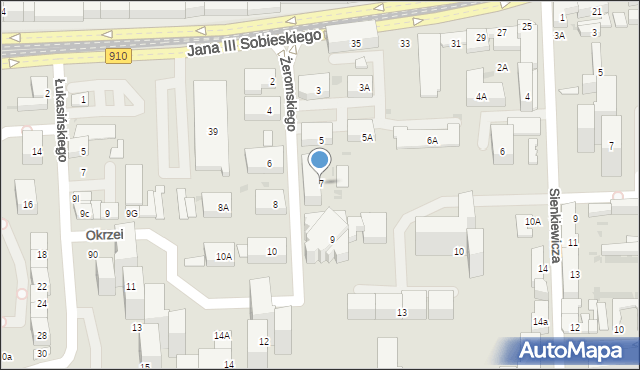 Dąbrowa Górnicza, Żeromskiego Stefana, 7, mapa Dąbrowa Górnicza