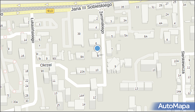 Dąbrowa Górnicza, Żeromskiego Stefana, 8, mapa Dąbrowa Górnicza