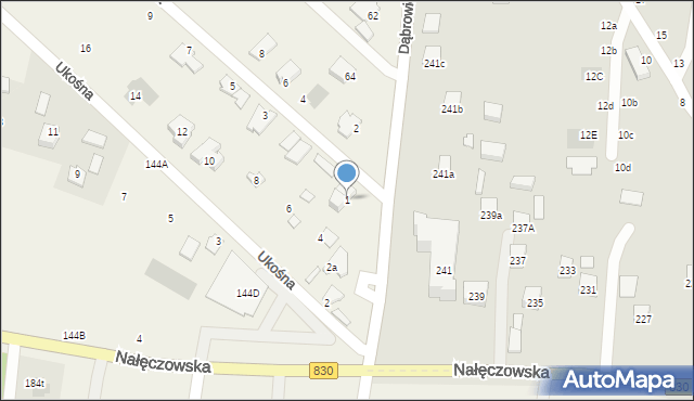 Dąbrowica, Żeglarska, 1, mapa Dąbrowica