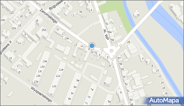 Darłowo, Żeromskiego Stefana, 7, mapa Darłowo