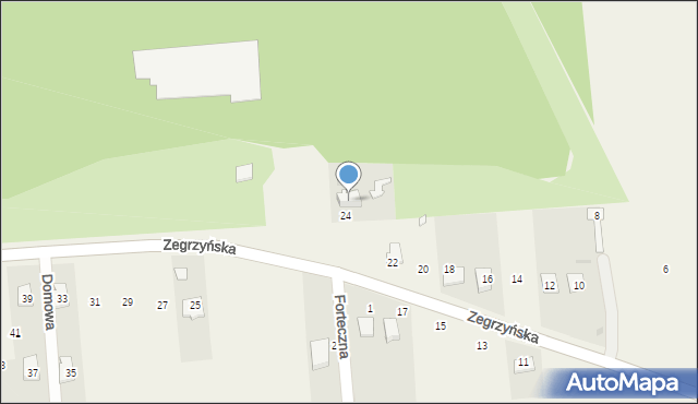 Dębe, Zegrzyńska, 26, mapa Dębe