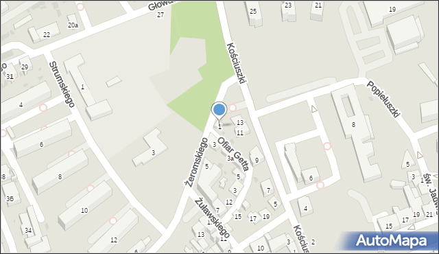 Dębica, Żeromskiego Stefana, 1, mapa Dębicy