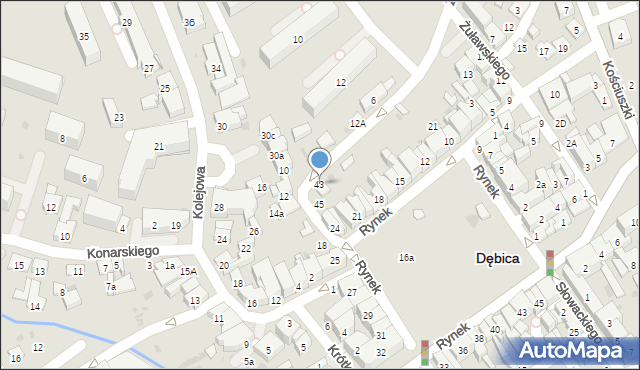 Dębica, Żeromskiego Stefana, 43, mapa Dębicy