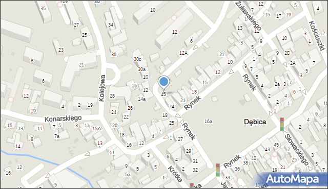 Dębica, Żeromskiego Stefana, 45, mapa Dębicy
