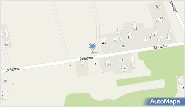 Długa Szlachecka, Żelazna, 20, mapa Długa Szlachecka