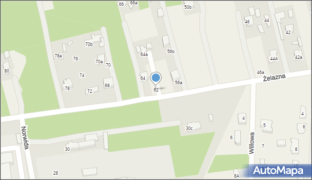 Długa Szlachecka, Żelazna, 62, mapa Długa Szlachecka